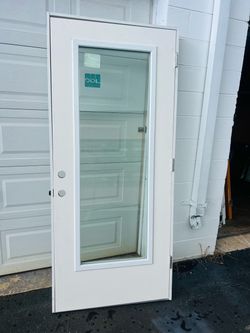 Exterior Impact Glass Door With PVC Frame 36x83