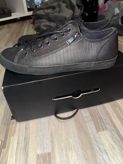 Black Low-Top Sneakers with Side Zipper