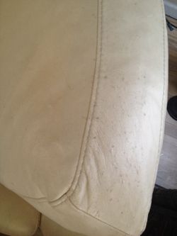 Genuine white Leather sectional cushion