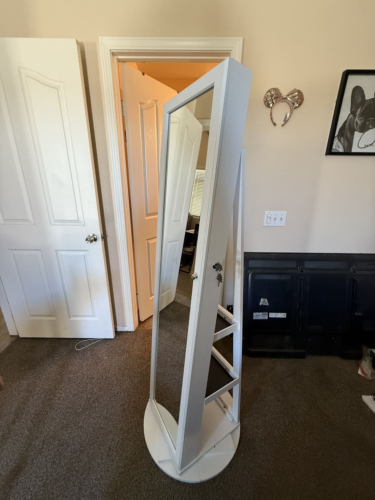 Jewelry Mirror Cabinet Full Swivel