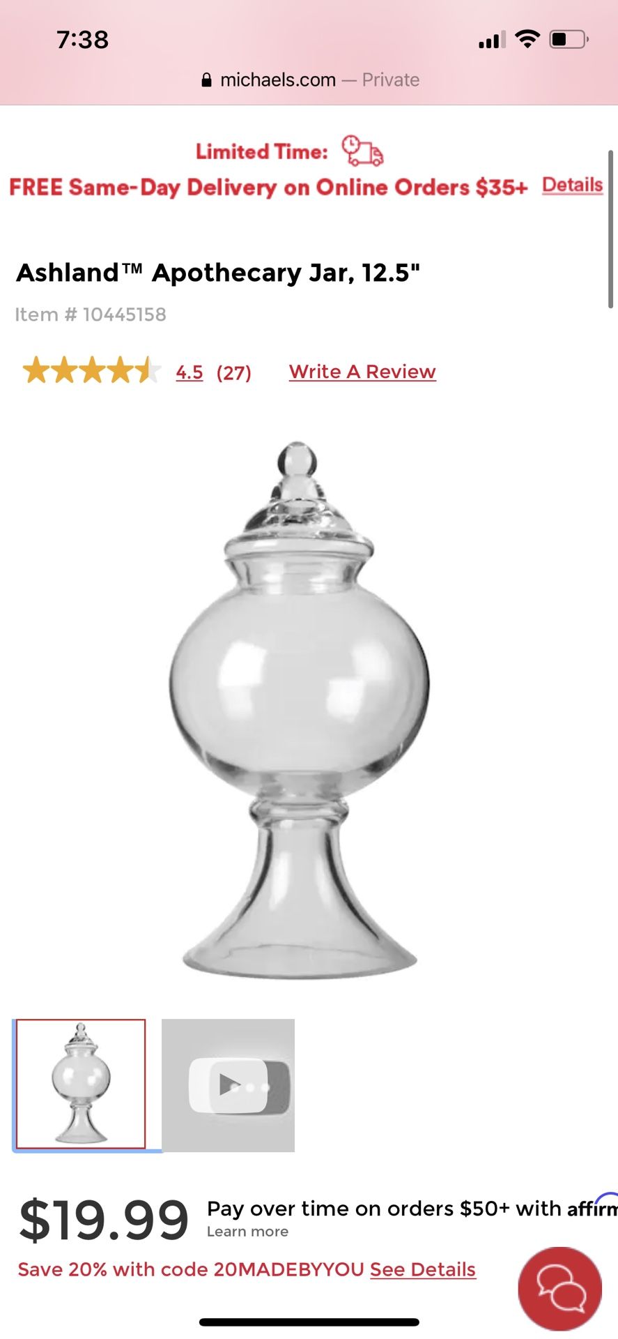 “candy Jars” Ashland™ Apothecary Jar, 12.5"