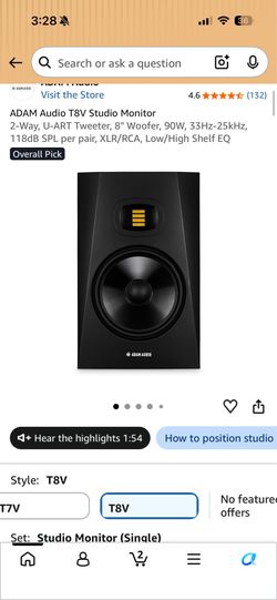 Adam T8V studio monitors