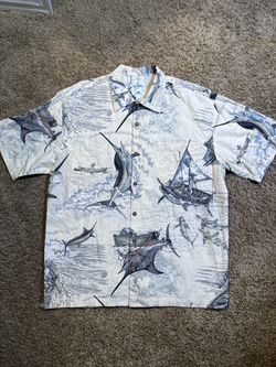 Guy Harvey By Bluewater Marlin Print Button Down Shirt Size XL