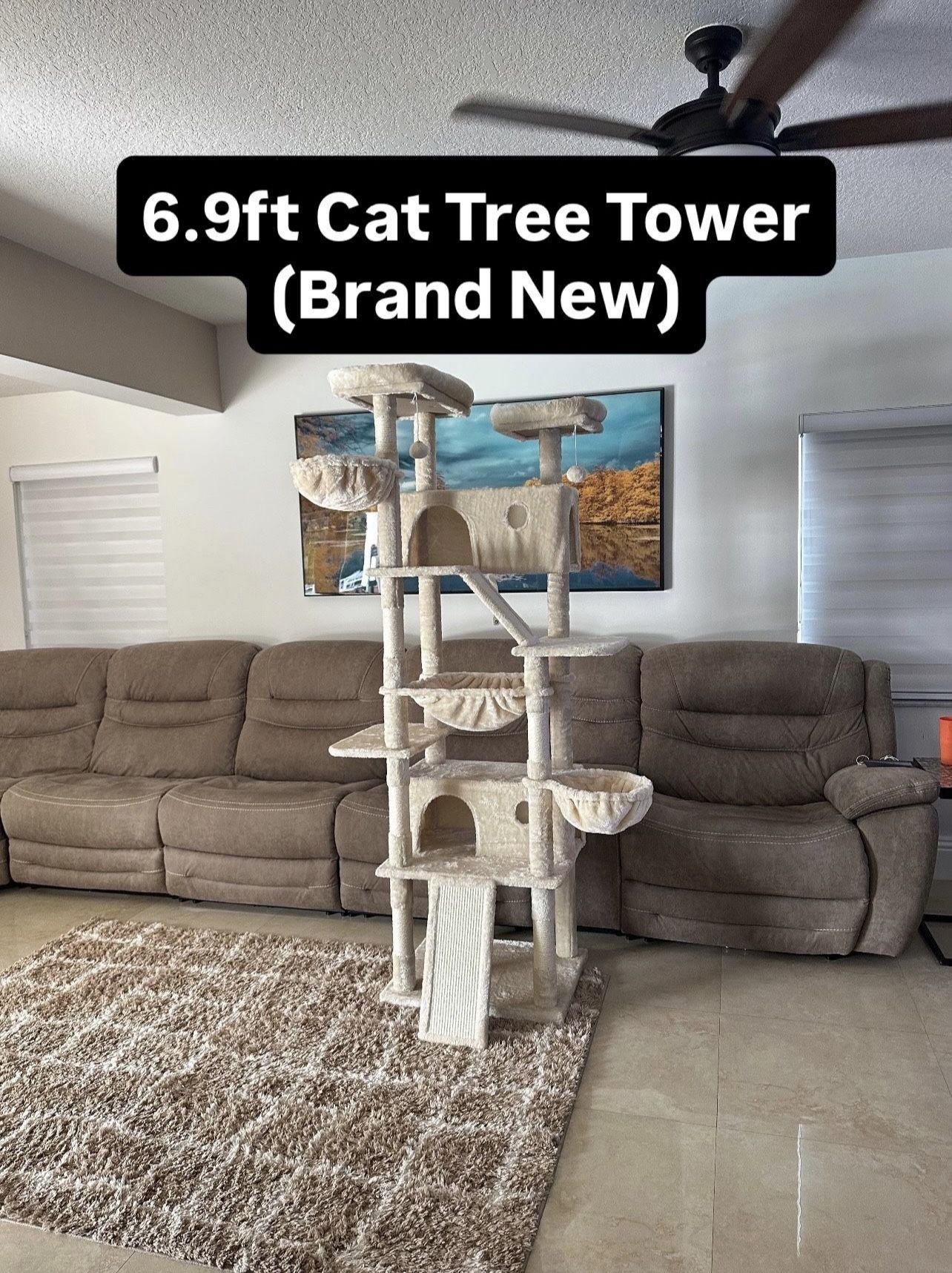 6.9ft Tall Cat Tree Tower (1 Available) Pickup Today!