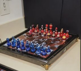 Handmade Custom Steampunk Resin Chess Set – One-of-a-Kind