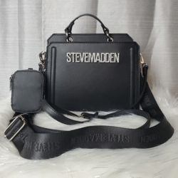 Steve Madden Black Bevelyn Crossbody Bag  with rhinestones
