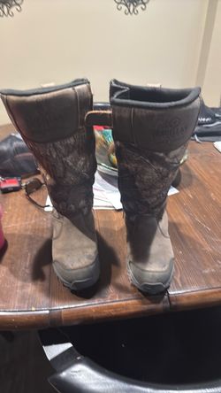 Tall Camo Hunting Boots with Side Zipper