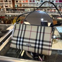 Burberry Nova Check Plaid Small Pochette Bag