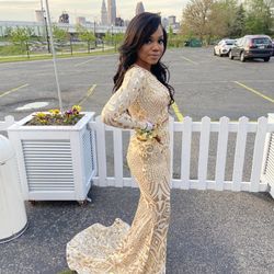 Gold Prom Dress For Sale!! 300! Lynira Label Prom Gown Originally $600