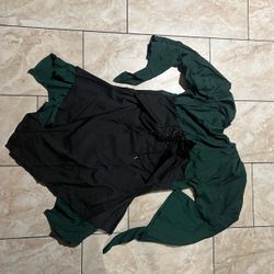 Black and Green Lace-Up Corset Dress