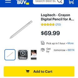 Logitech - Crayon Digital Pencil for All Apple iPads (2018 releases and later) with USB-C ports - Silver