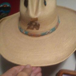 Palm Leaf Hats With Beaded Hat Bands