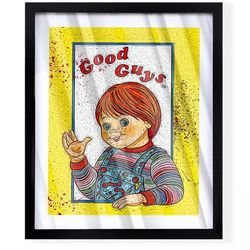 Child’s Play Chucky GOOD GUY DOLL CUSTOM ART PIECE WITH BLACK FRAME