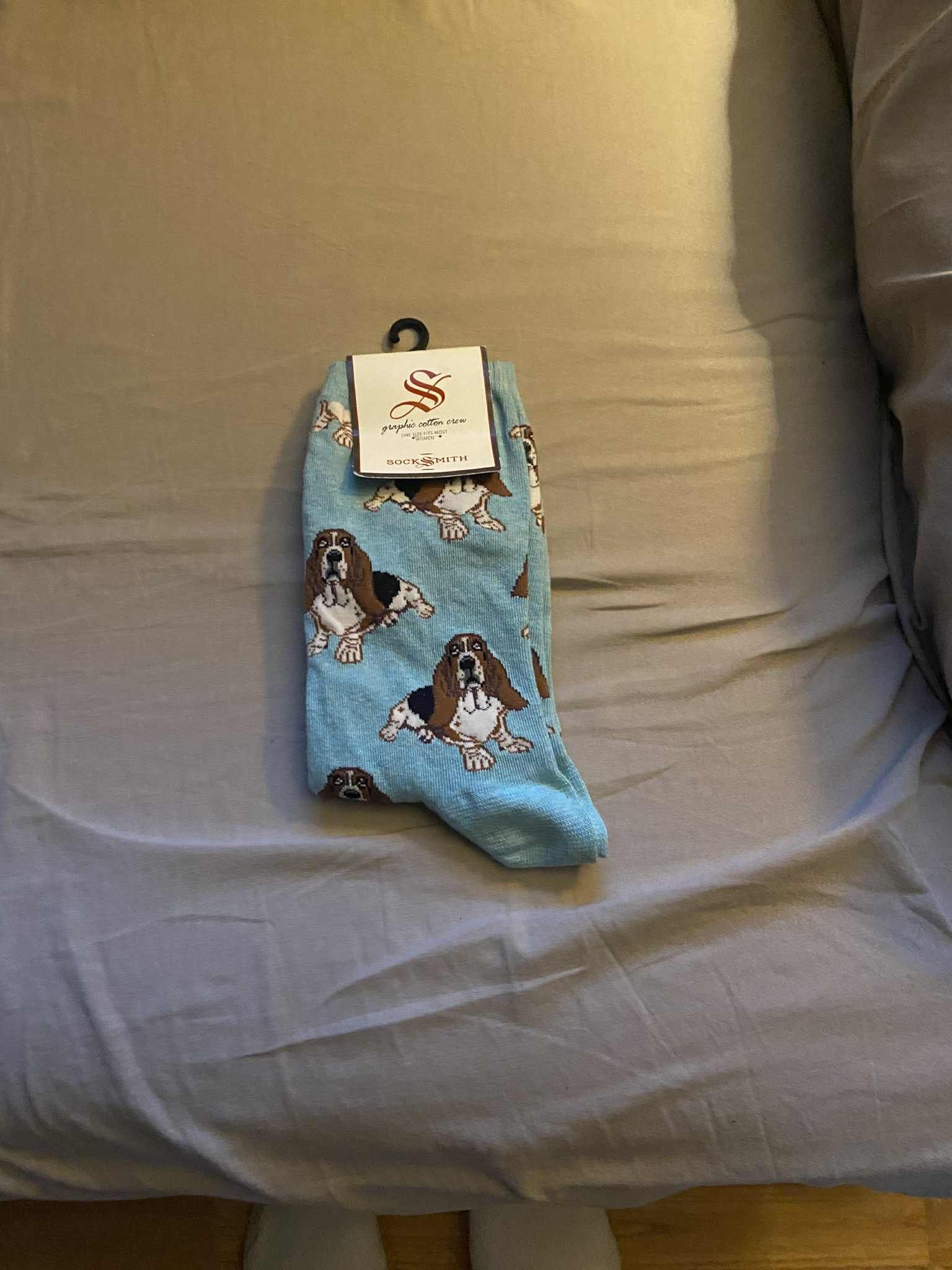Sock Smith women’s one size basset hound socks. New!