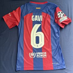 GAVI Barcelona Soccer Jersey / Champions League Edition / Player Version 