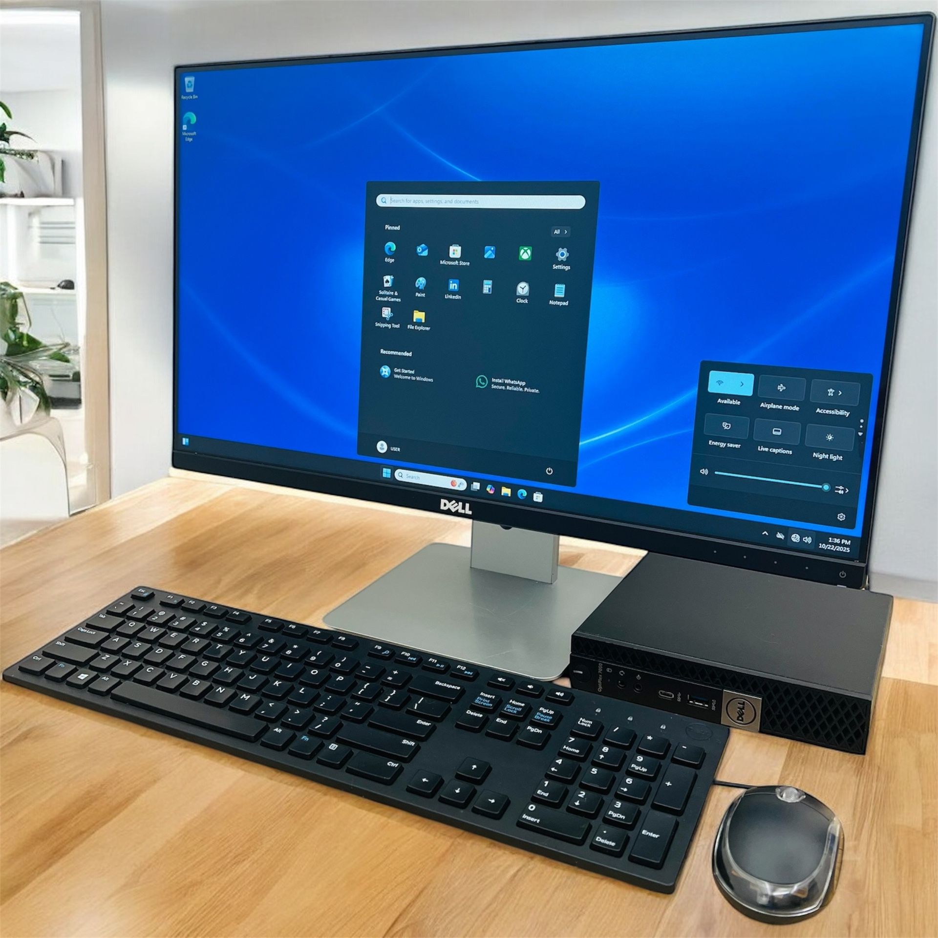 Dell i5 Quad Core vPro Full HD desktop PC / Windows 11 Pro / SSD / USB C / WiFi / 24โ Monitor / Keyboard & mouse