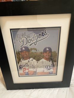 Clayton Kershaw Matt Kemp autographed magazine