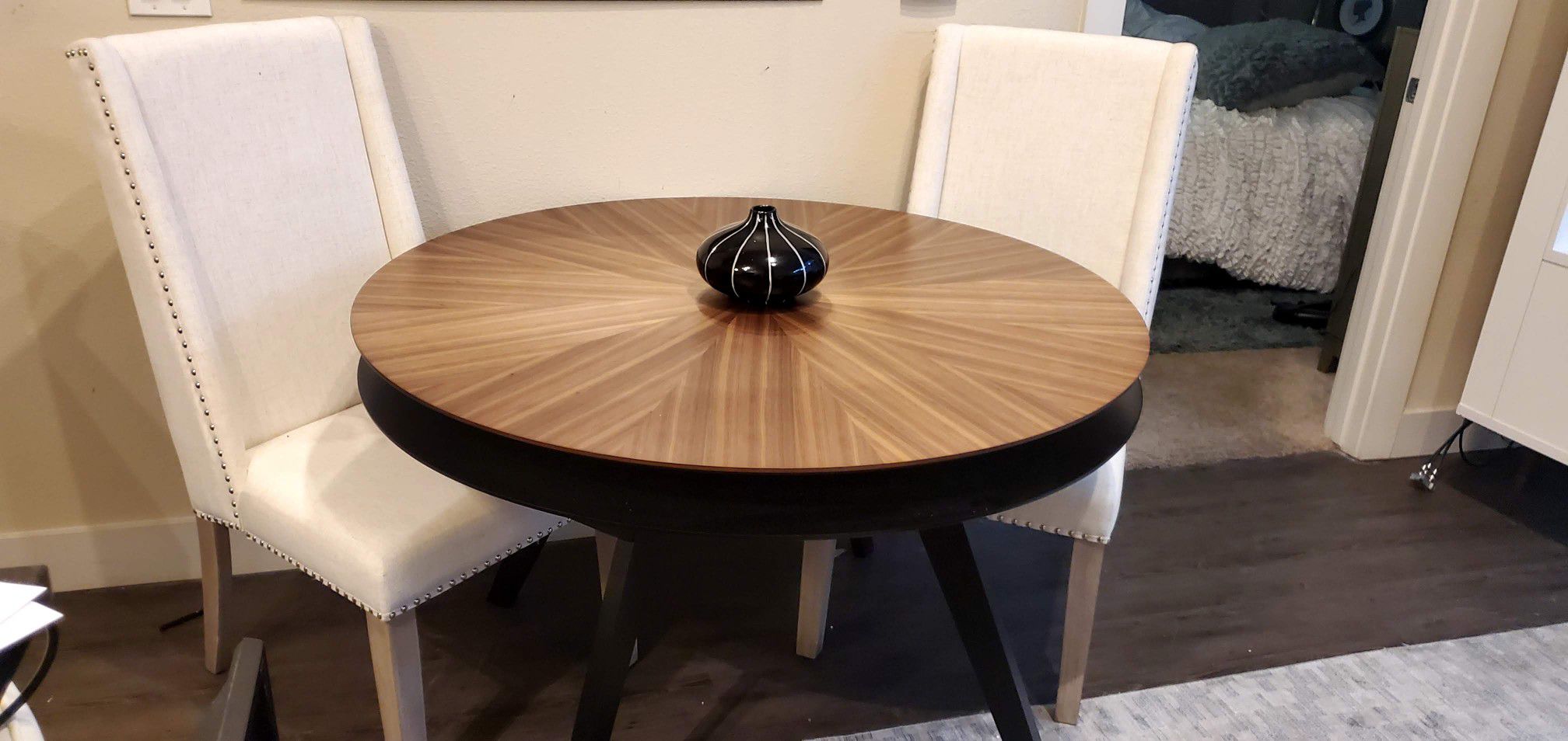 47" Round 2 layer Dining table. GREAT for Family Game Night (Monopoly money, poker chips, or plate place settings) - orig $600