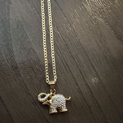 Gold Filled Chain With Small Elephant Pendant