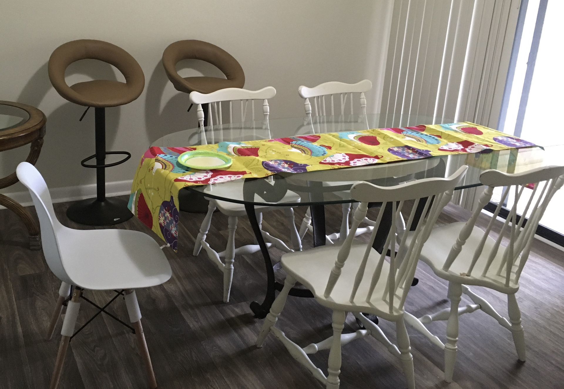 Glass top & Iron Table Base