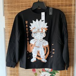 Gap Long Sleeve Boys Black T-Shirt With Naruto Design Size M (8) NWT