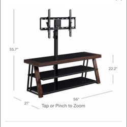 Tv Stand - Wood, Glass, Steel 