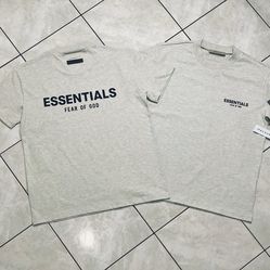 Brand new essentials fear of god ss22 tshirt light oatmeal retail quality w store tags size S M