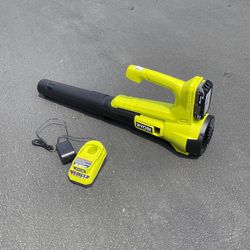 RYOBI ONE+ 18V 90 MPH 250 CFM Cordless Battery Leaf Blower/Sweeper with 2.0 Ah Battery and Charger