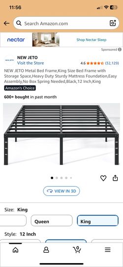 King Metal Platform Bed Frame – Broken/Incomplete – As-Is