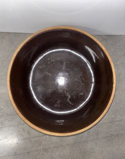 Antique c.1910s Cook-Rite Cookin-Ware Stoneware Bowl Brown Glaze