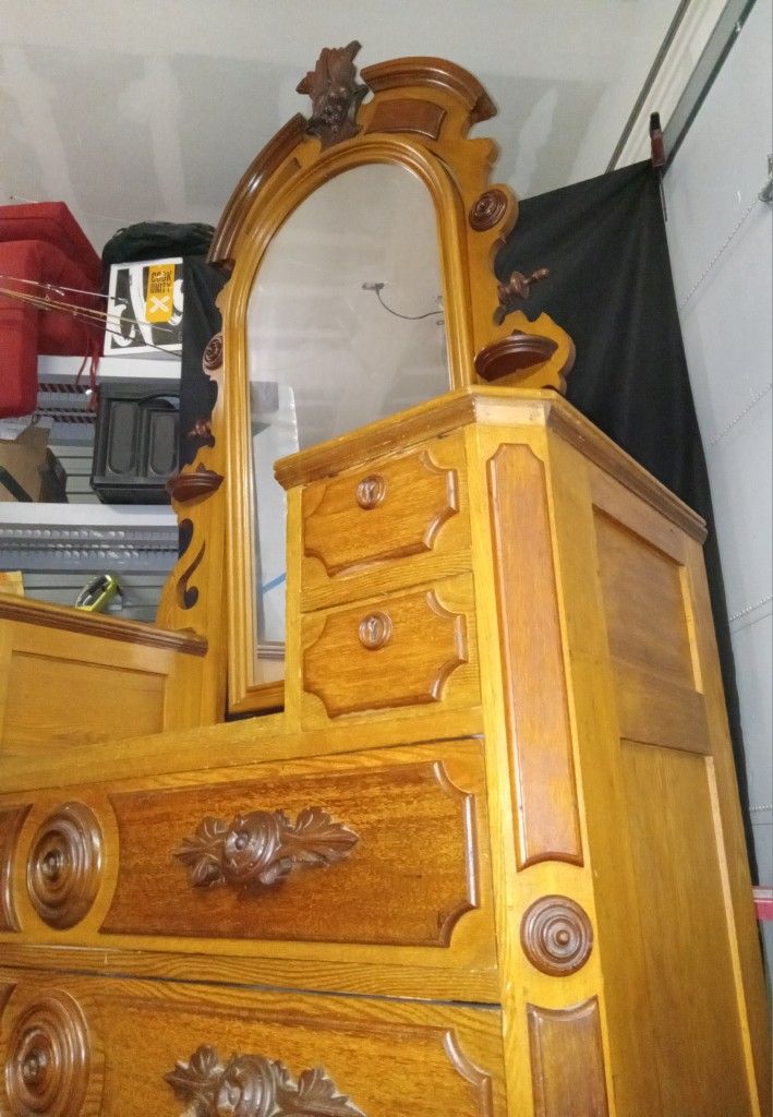 Antique Victorian Era Walnut Bedroom Set