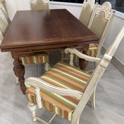 Solids Walnut (Expandable) Table & 6 Chairs