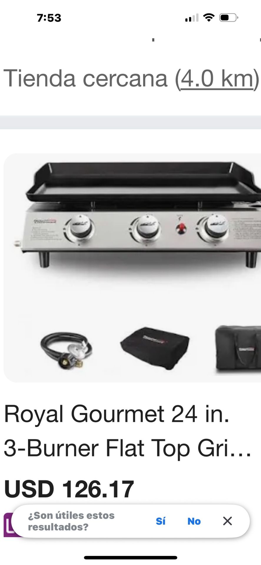 Royal Gourmet, Portable 3 Burner, 27,000 Btu, Liquid Propane, GasGriddle