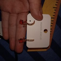 Red Ear Rings 