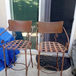 Rustic Metal Bar Stools 
