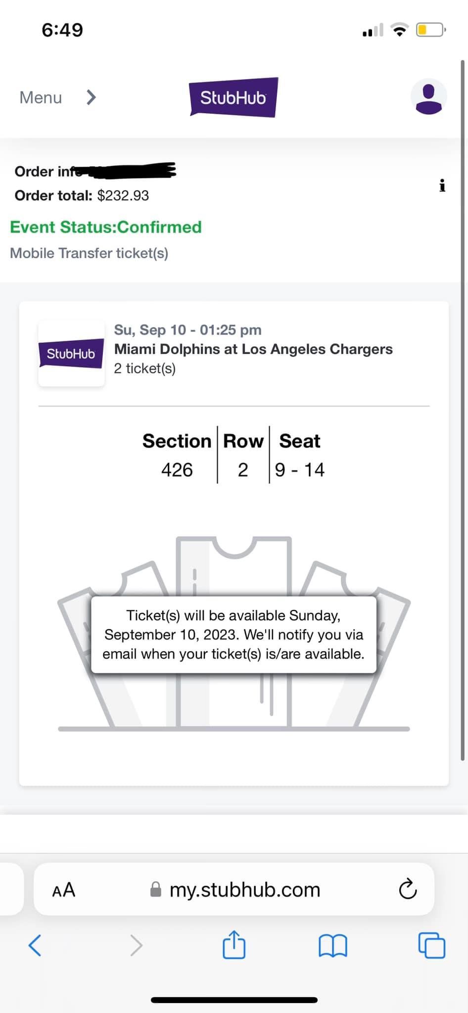 Miami Dolphins Vs Los Angeles Chargers Tickets