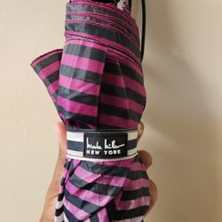 New Black/white/dark Pink Automatic Push A Button Umbrella