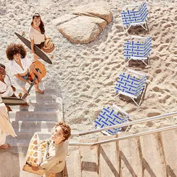 Beach Chair, 4-Pack Beach Chairs for Adults, Camping Chair with Steel Frame, Lightweight, NEW