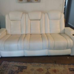 White Leather Bluetooth, Led Light Couch