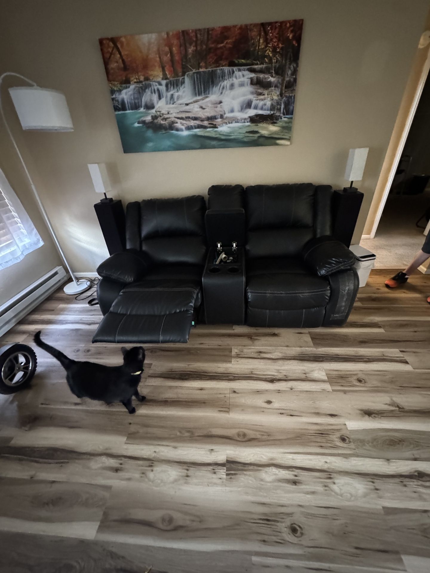 Faux Leather Reclining Couch