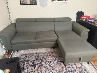 Gray with slight green tint Sectional Sofa and Storage