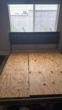 Olive green and gold king bed frame