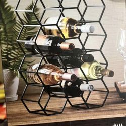 evergreen - 11 Bottle wine rack black finish