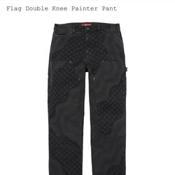 Supreme Flag Double Knee Painter Pant Black