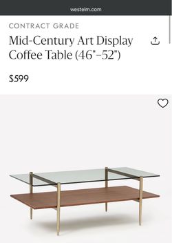 West Elm Mid-Century Art Display Coffee Table - used