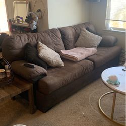 Brown Couch And White Futon