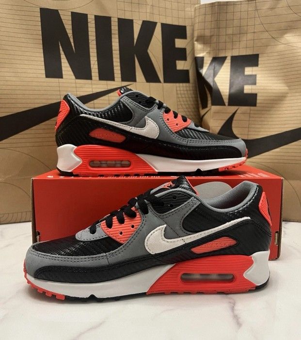 Brand new men’s Nike Air Max 90 PRM Infrared Photon Dust Cool Grey shoes size 8