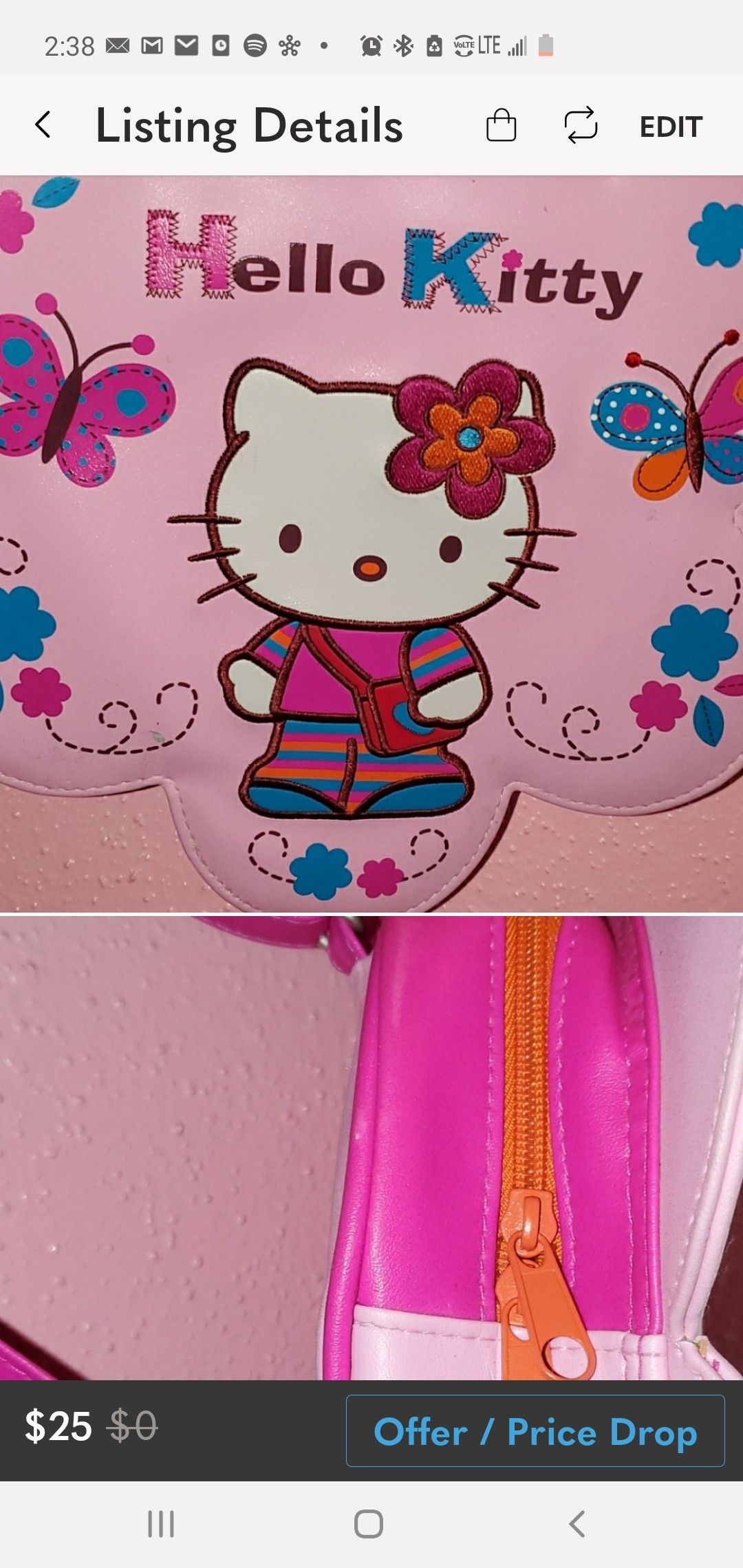 Hello kitty toddler backpack
