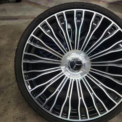 22" New Staggerd Wheels & New Tires For MERCEDES BENZ EQS 2023