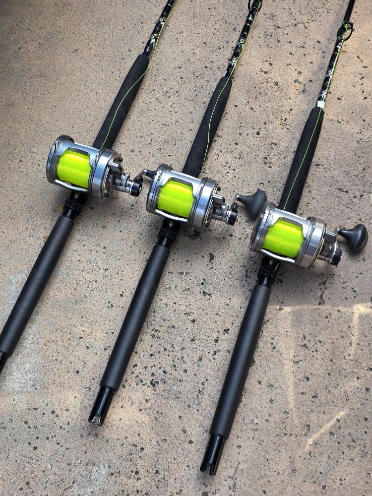 Shimano Tyrnos Fishing Reel..2speed/New Lines/.Custom Rod